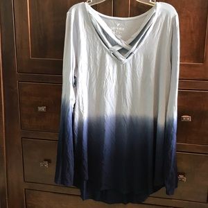 blue ombre soft & sexy american eagle long sleeve